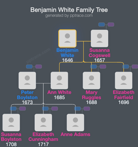 Benjamin White family tree overview