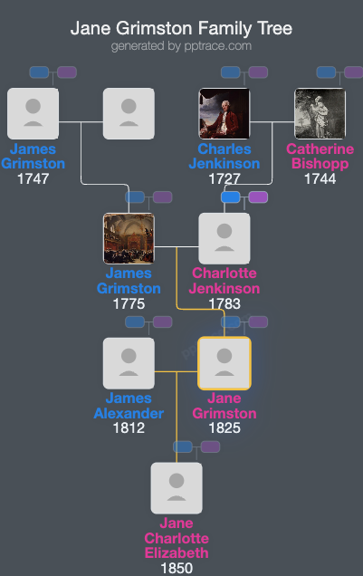 Jane Grimston family tree overview