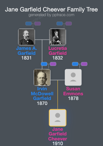 Jane Garfield Cheever family tree overview