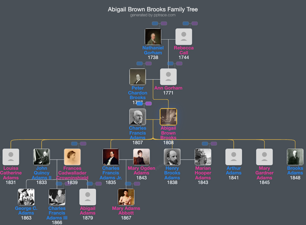 Abigail Brown Brooks family tree overview
