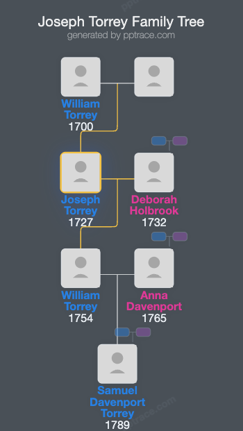 Joseph Torrey family tree overview
