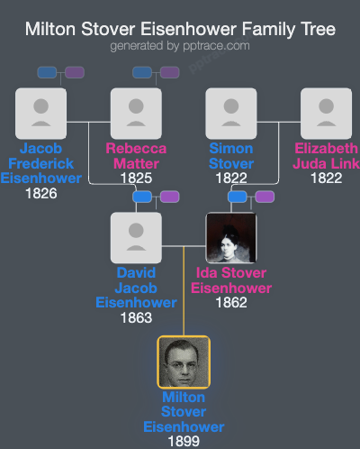 Milton Stover Eisenhower family tree overview