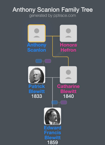 Anthony Scanlon family tree overview