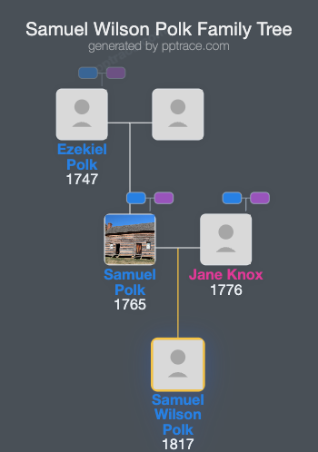 Samuel Wilson Polk family tree overview