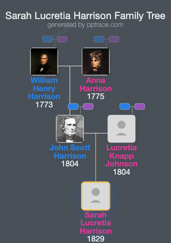 Sarah Lucretia Harrison family tree overview