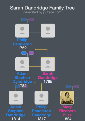 Sarah Dandridge family tree overview