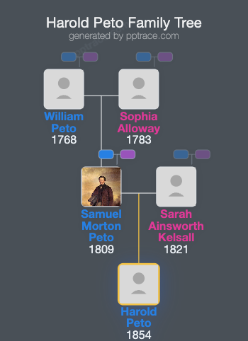 Harold Peto family tree overview