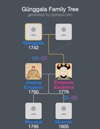 Gūnggala family tree overview