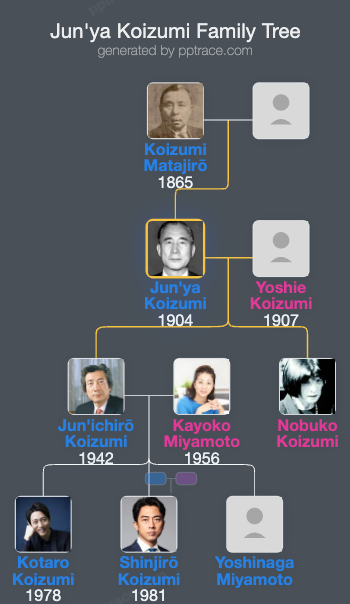 Jun'ya Koizumi family tree overview