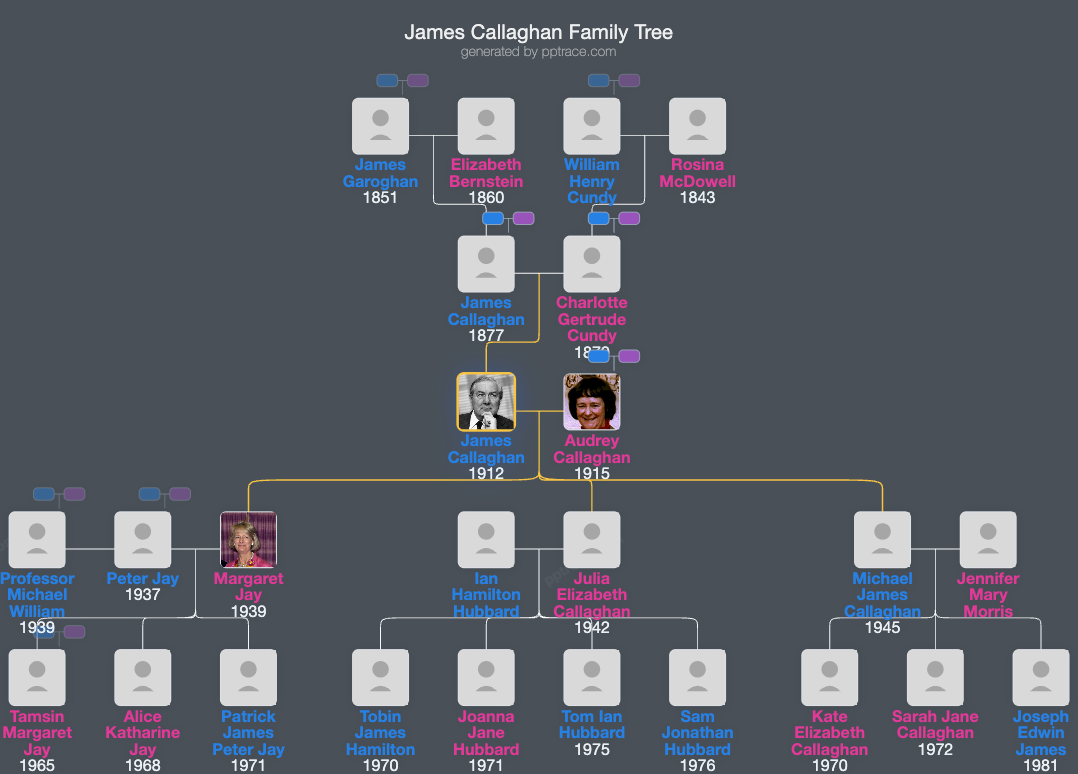 James Callaghan family tree overview