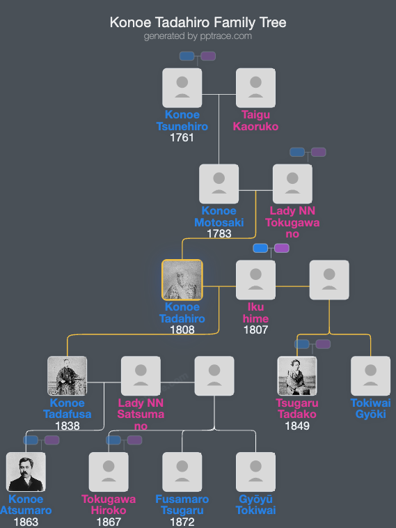 Konoe Tadahiro family tree overview
