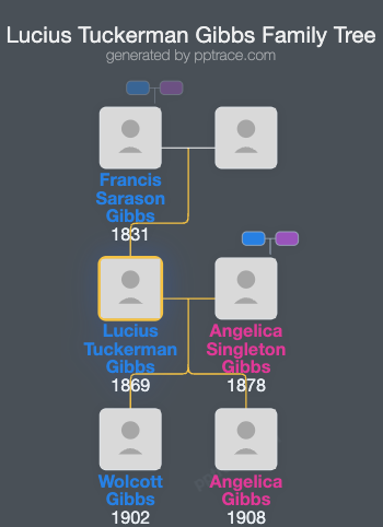 Lucius Tuckerman Gibbs family tree overview