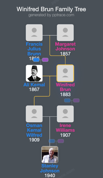 Winifred Brun family tree overview
