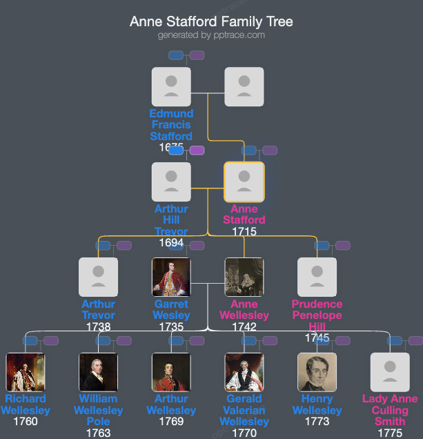 Anne Stafford family tree overview