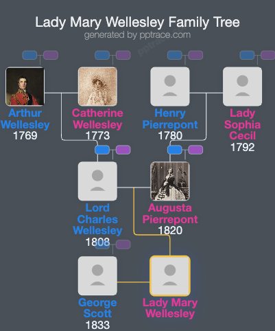 Lady Mary Wellesley family tree overview