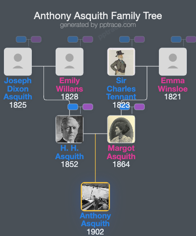 Anthony Asquith family tree overview