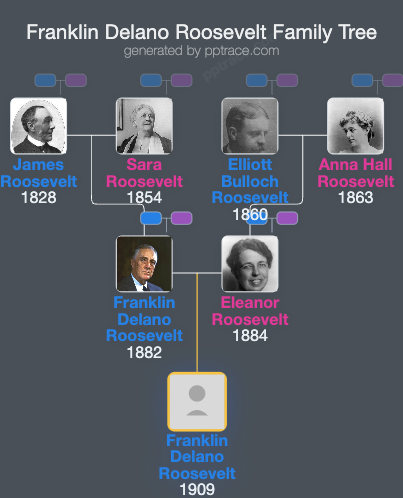 Franklin Delano Roosevelt family tree overview