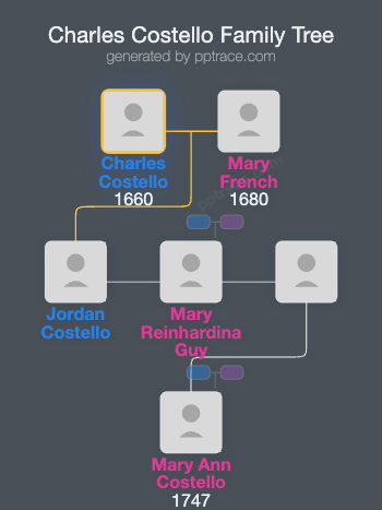 Charles Costello family tree overview