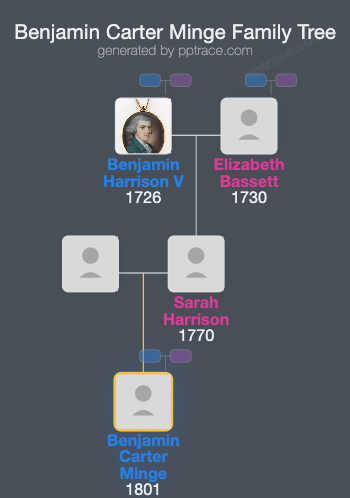 Benjamin Carter Minge family tree overview