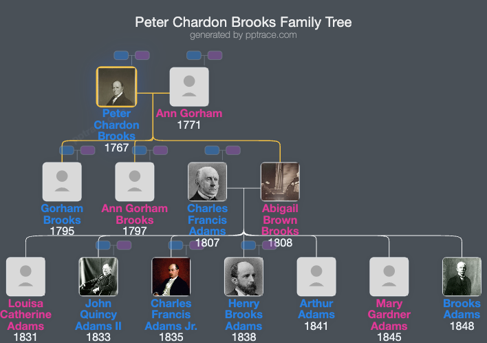 Peter Chardon Brooks family tree overview