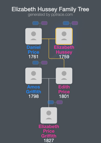 Elizabeth Hussey family tree overview