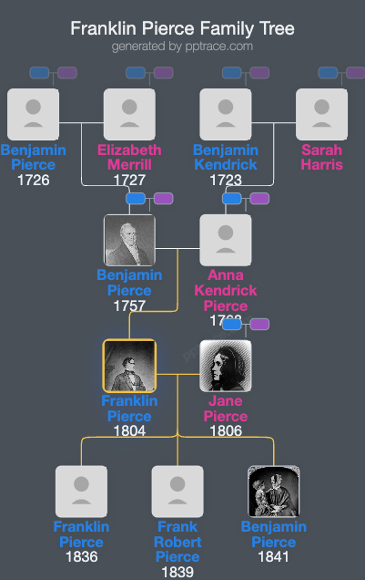 Franklin Pierce family tree overview