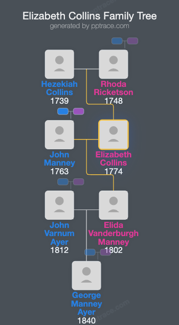 Elizabeth Collins family tree overview