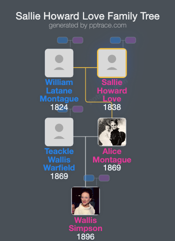 Sallie Howard Love family tree overview