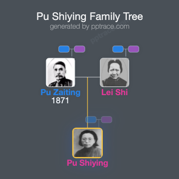Pu Shiying family tree overview