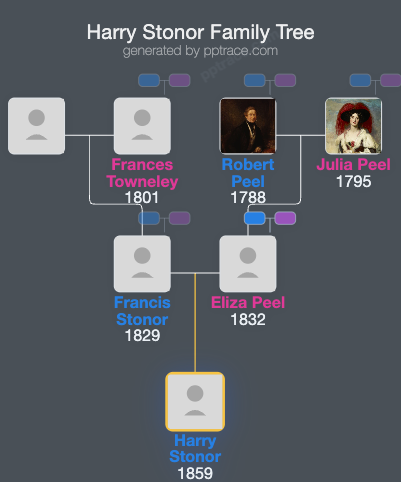 Harry Stonor family tree overview
