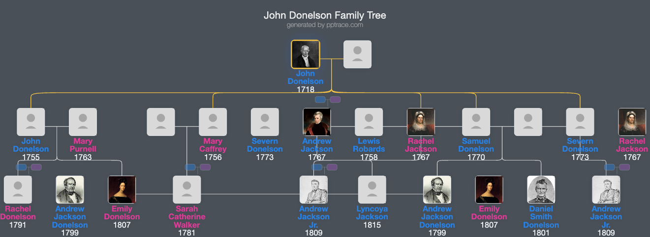John Donelson family tree overview