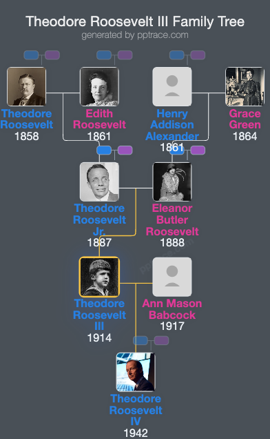 Theodore Roosevelt III family tree overview