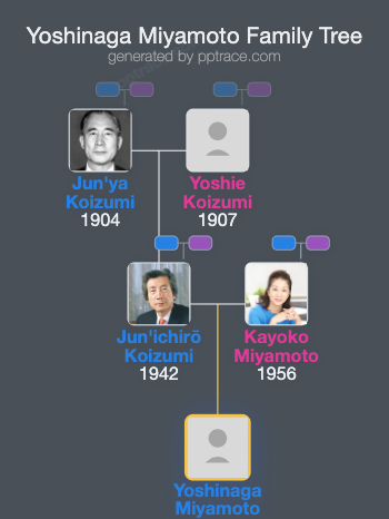 Yoshinaga Miyamoto family tree overview