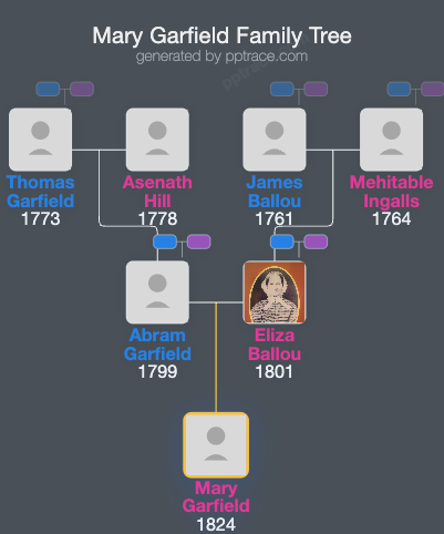 Mary Garfield family tree overview