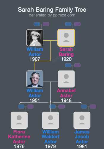 Sarah Baring family tree overview