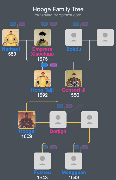 Hooge family tree overview