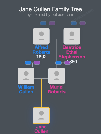 Jane Cullen family tree overview