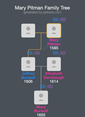 Mary Pitman family tree overview