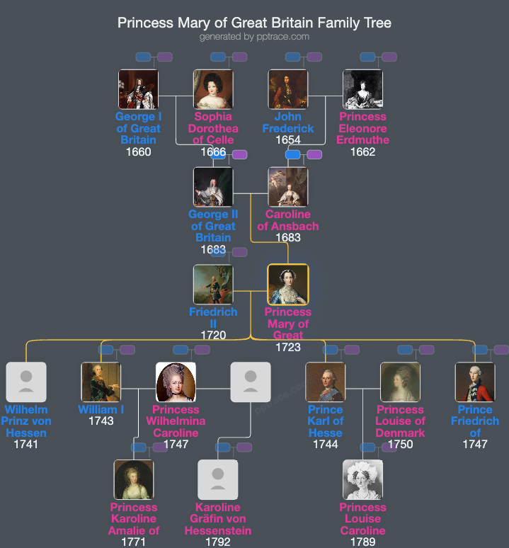 Princess Mary Of Great Britain family tree overview