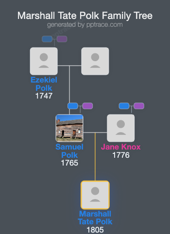 Marshall Tate Polk family tree overview