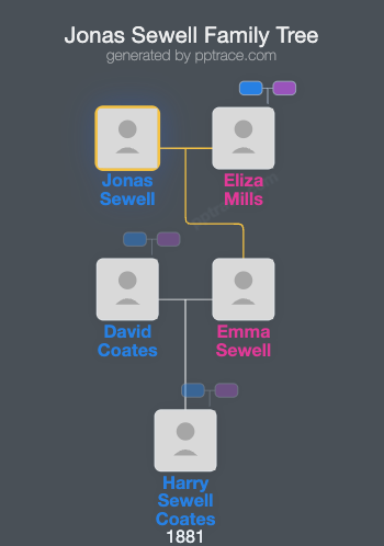 Jonas Sewell family tree overview