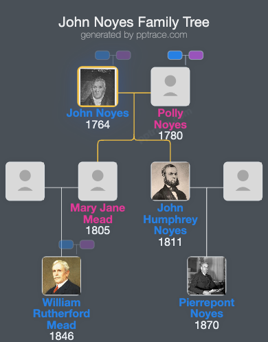 John Noyes family tree overview