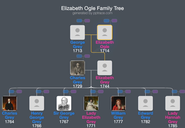 Elizabeth Ogle family tree overview