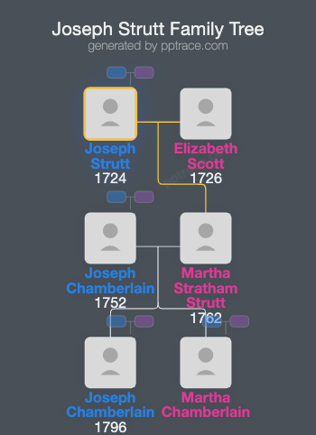 Joseph Strutt family tree overview