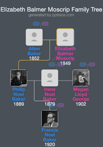 Elizabeth Balmer Moscrip family tree overview