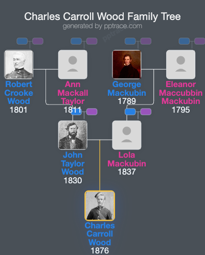 Charles Carroll Wood family tree overview
