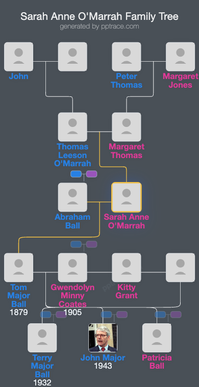 Sarah Anne O'Marrah family tree overview