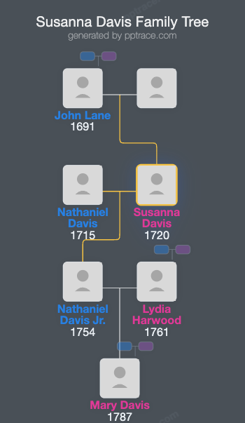 Susanna Davis family tree overview
