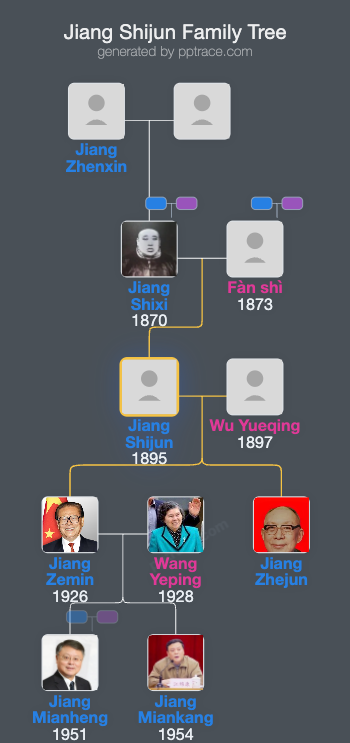 Jiang Shijun family tree overview