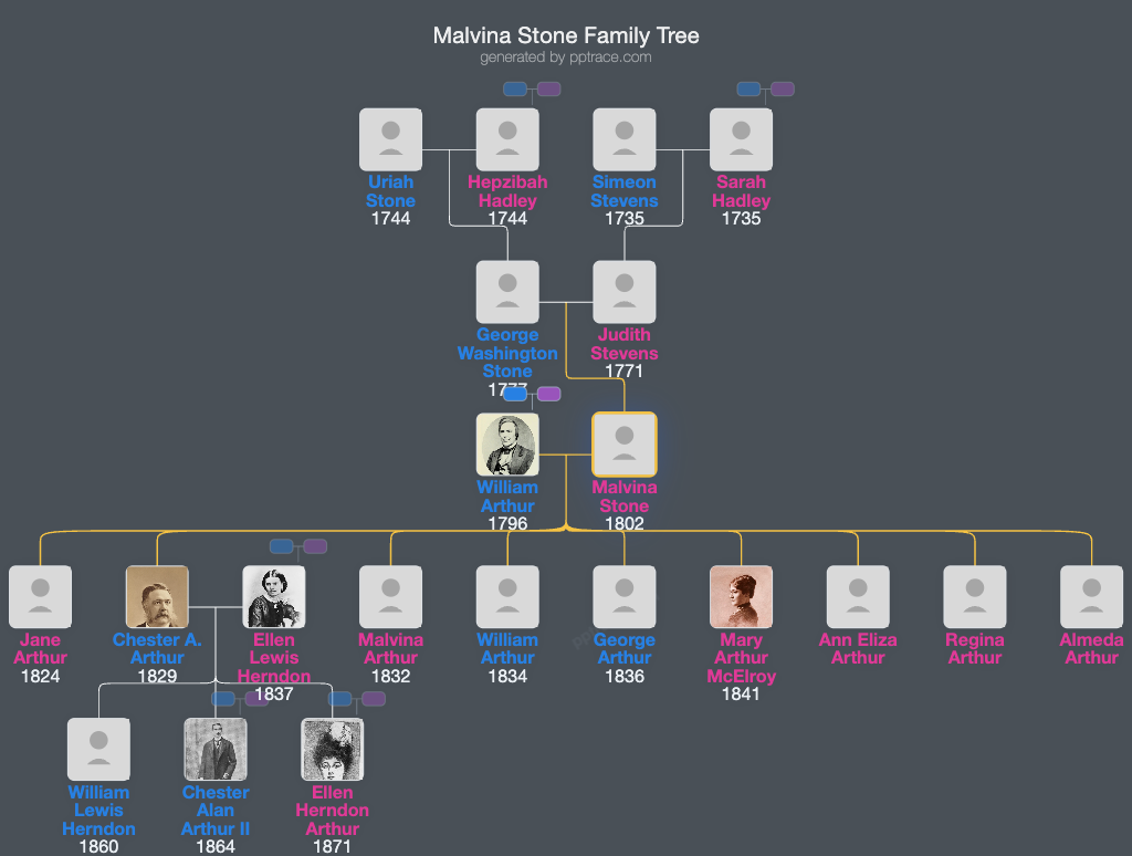 Malvina Stone family tree overview